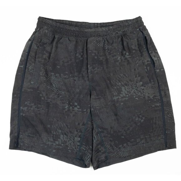 Lululemon Pace Breaker Shorts Men's Large Gray Geometric 9" Inseam Athletic Gym - Picture 1 of 10